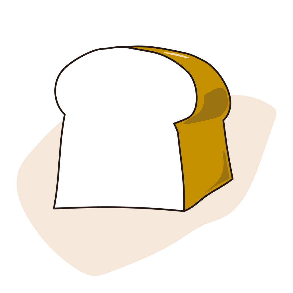 食パンのイラスト（黒）