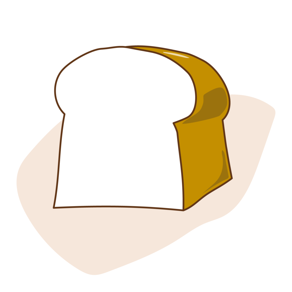 食パンのイラスト（茶）