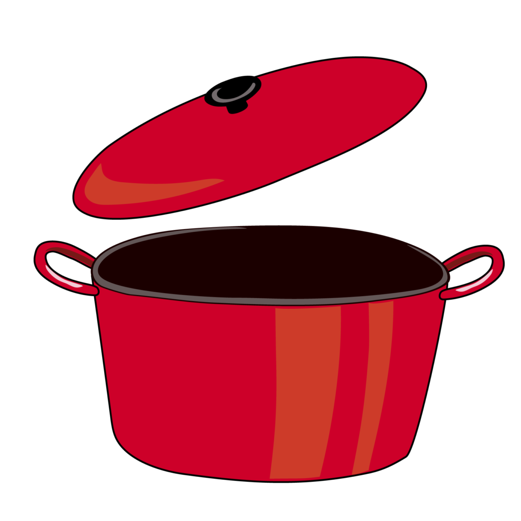 赤い鍋のイラスト
