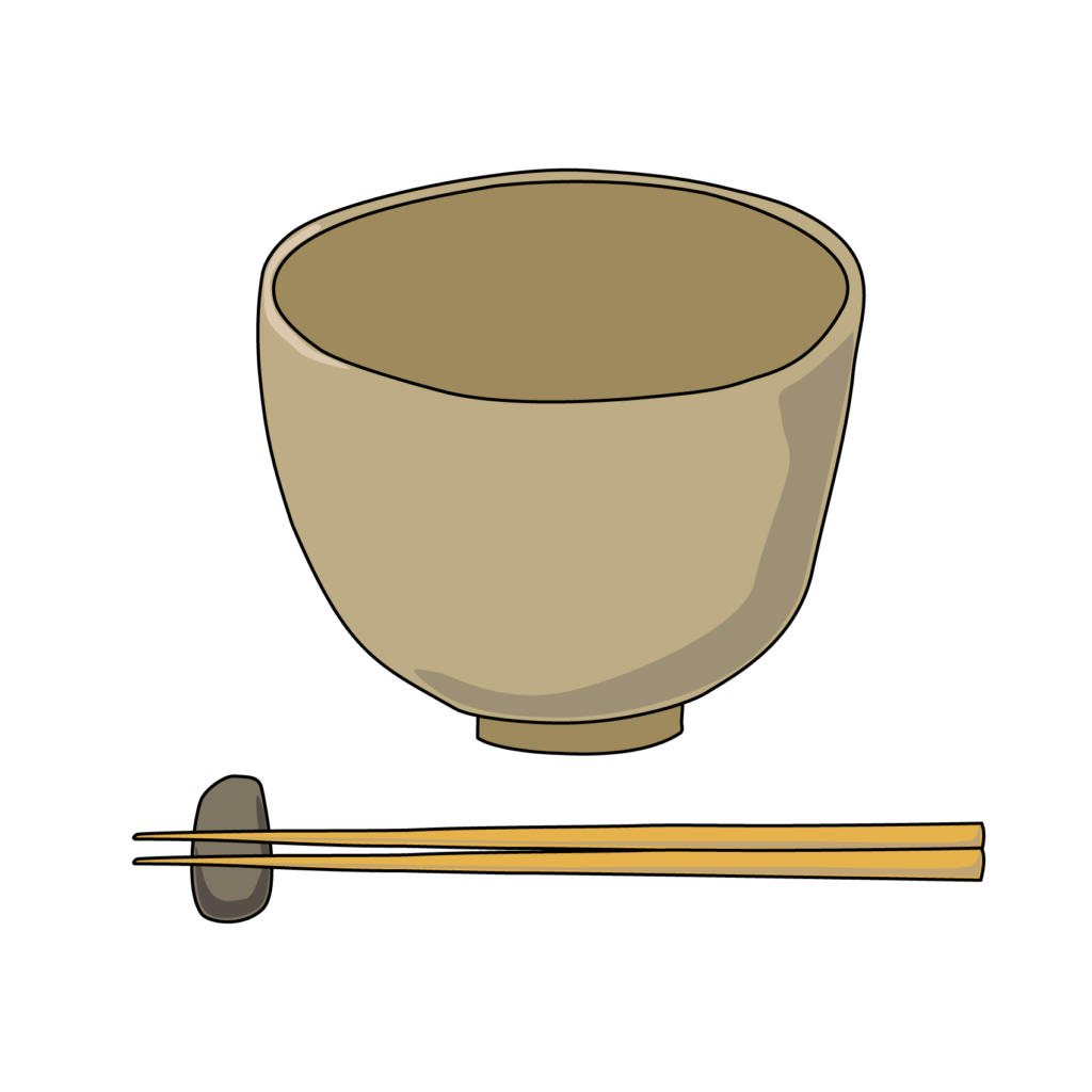 お茶碗とお箸のイラスト