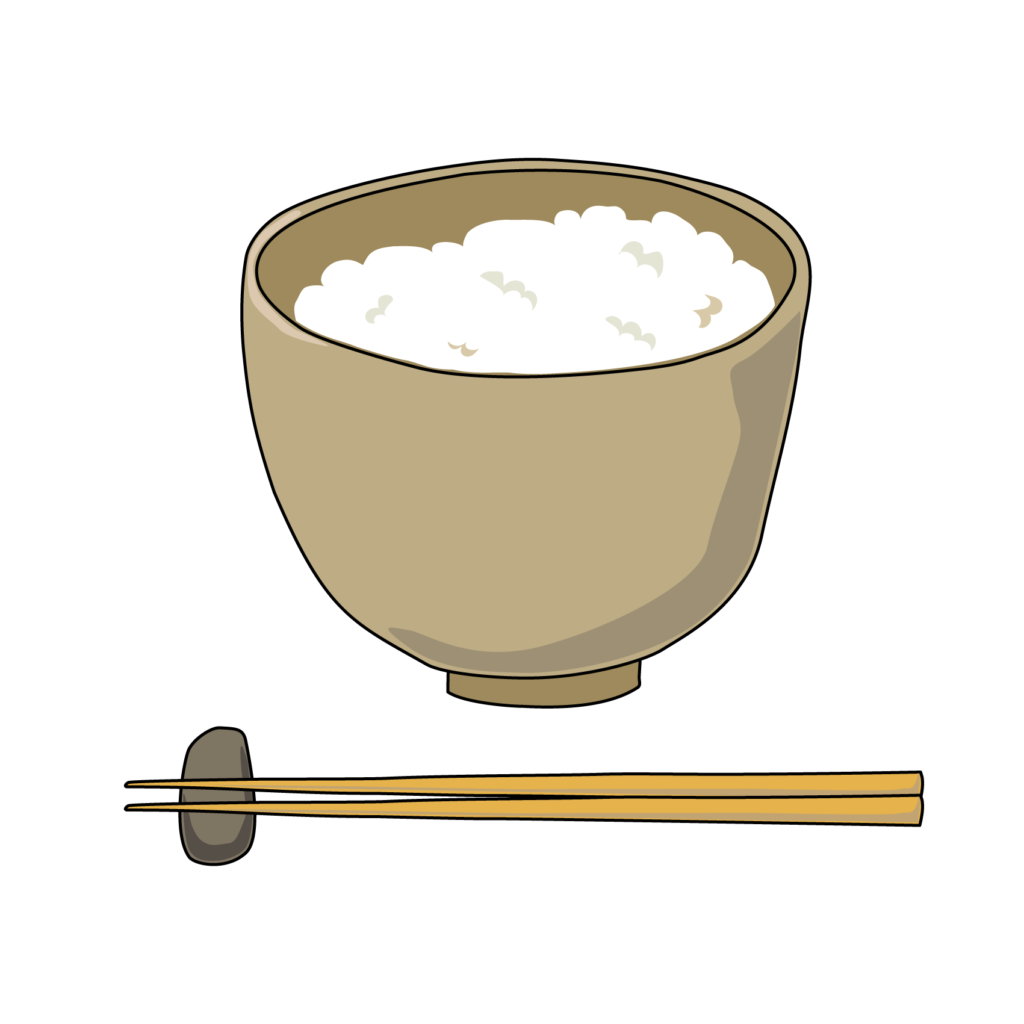 白ご飯とお箸のイラスト