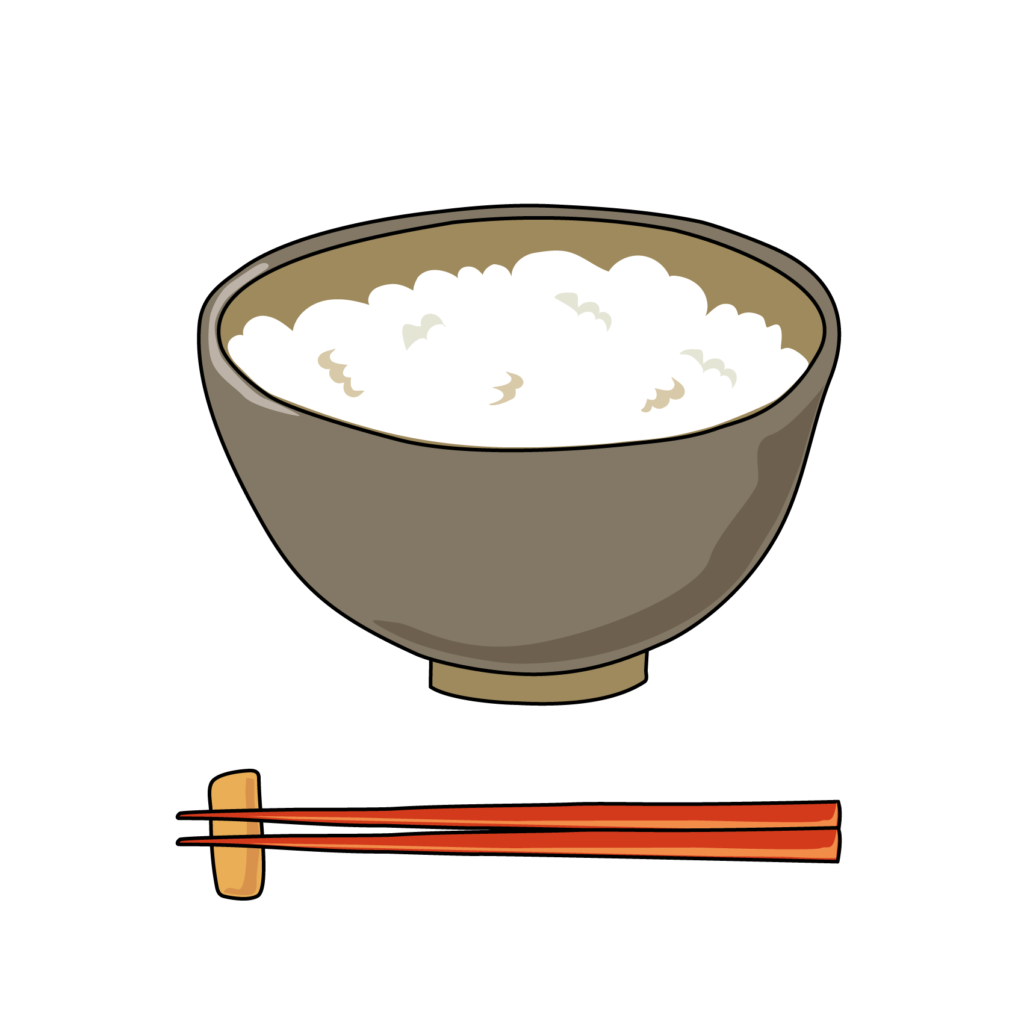 白ご飯とお箸のイラスト