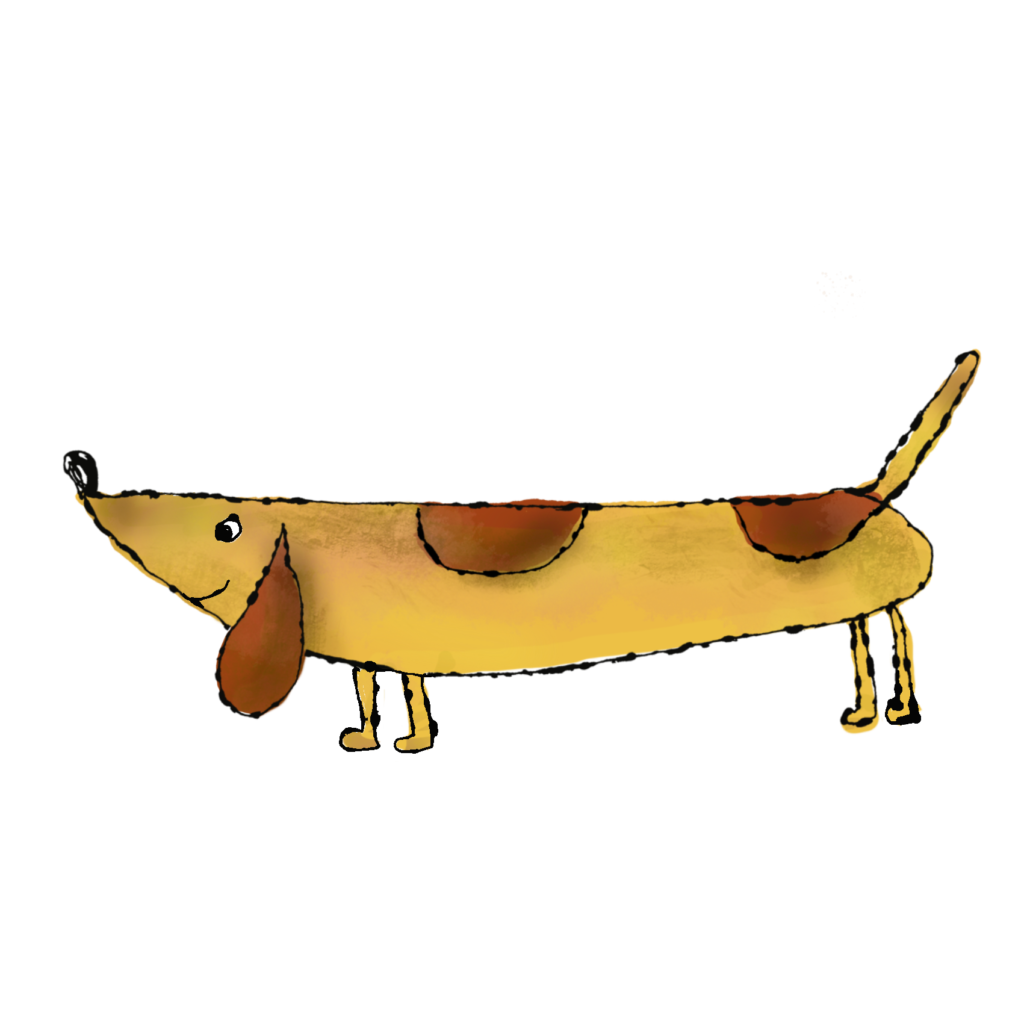 垂れ耳の犬のイラスト